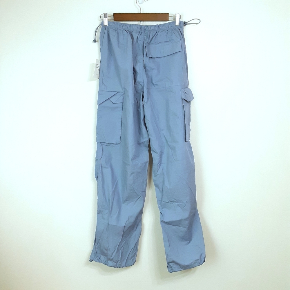 Orange Kiss Essentials Blue Cargo Pants Lightweight Baggy Comfy Women sz Small - Picture 2 of 10